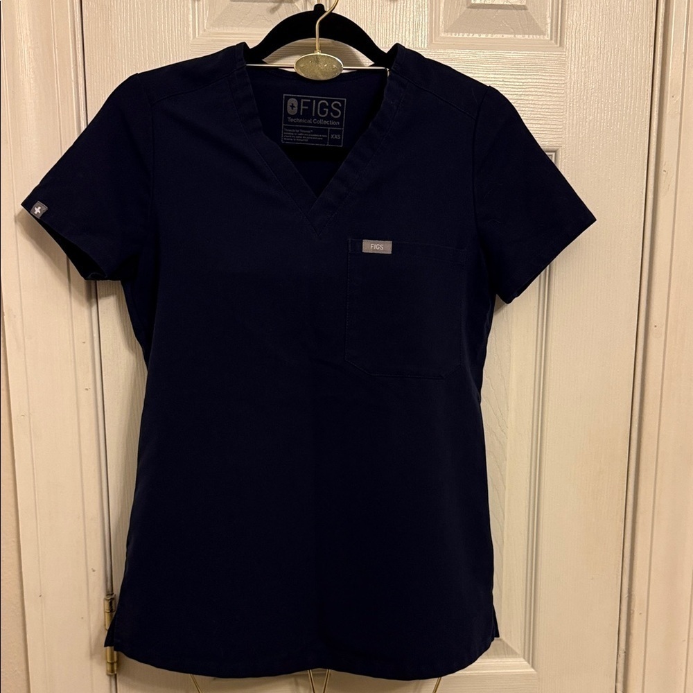 Figs Women's Technican Collection Dark Blue Short Sleeve Top